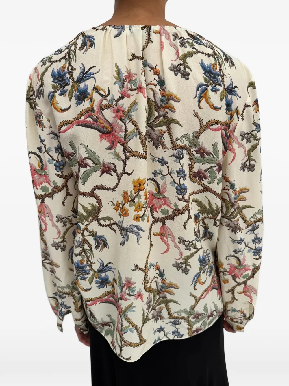 Rodebjer Baily blouse met bloemenprint Beige