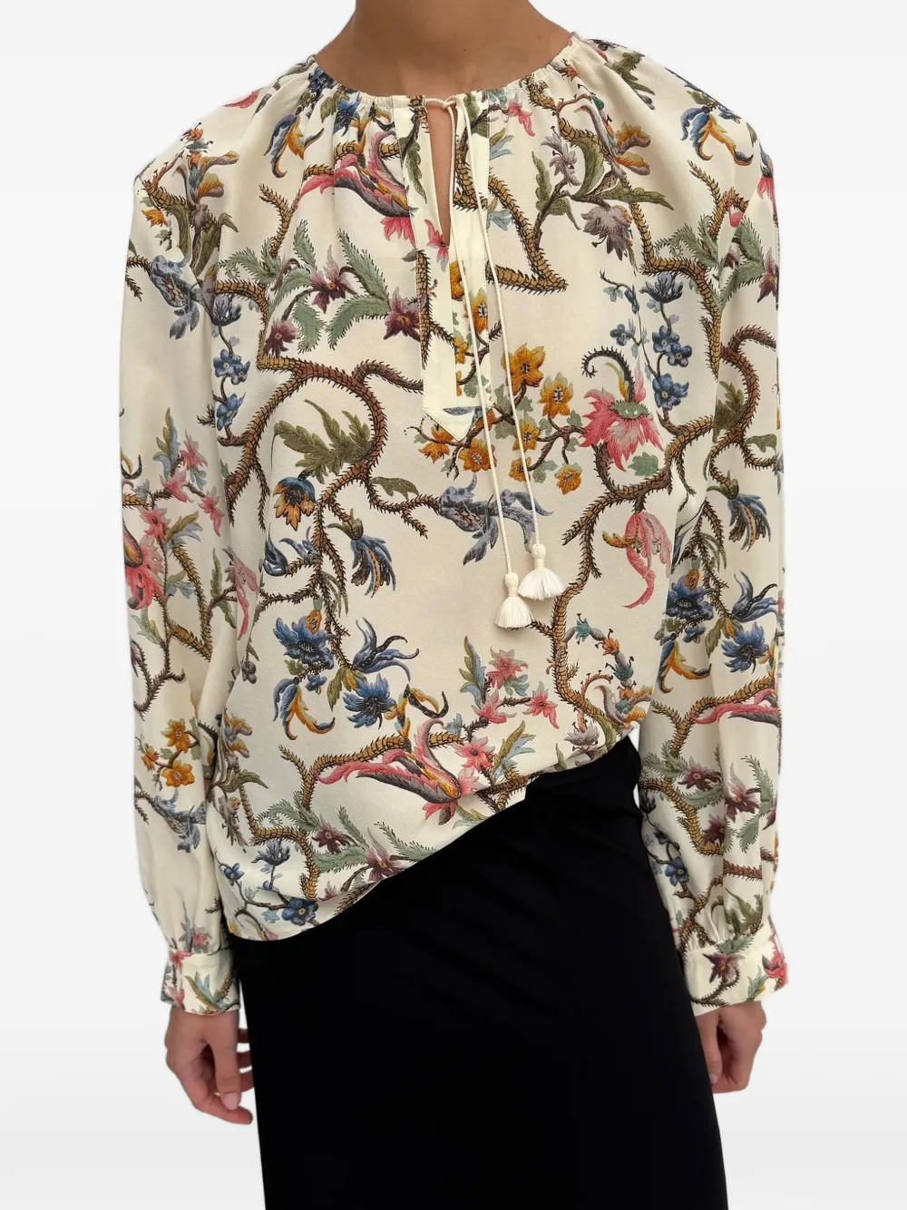 Rodebjer Baily blouse met bloemenprint Beige