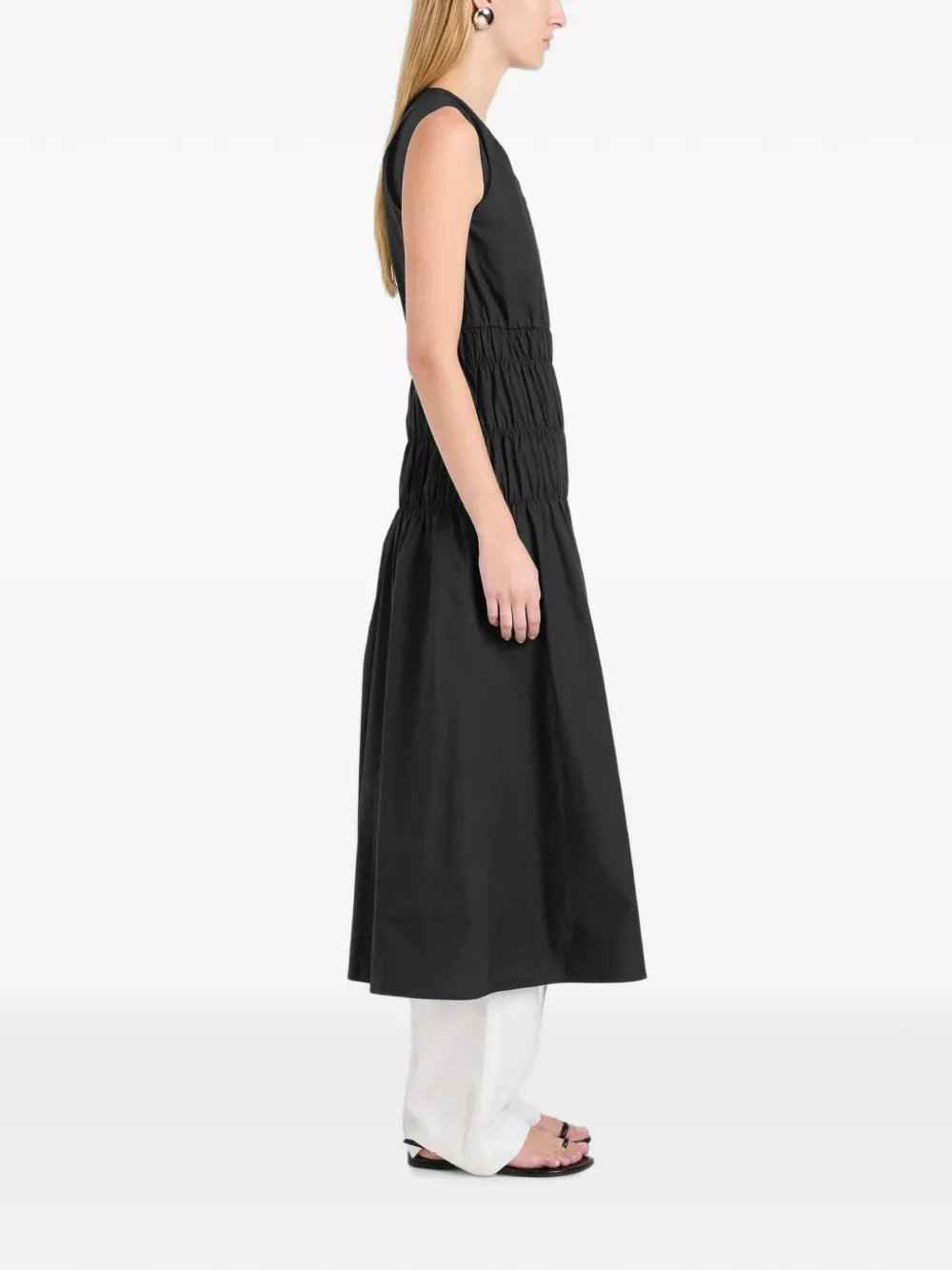 Proenza Schouler White Label Jenna tiered midi dress Zwart