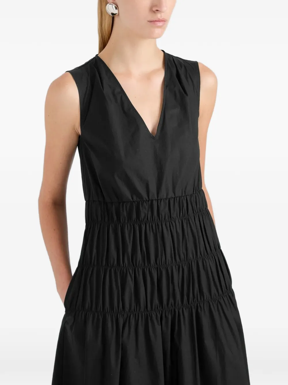 Proenza Schouler White Label Jenna tiered midi dress Zwart