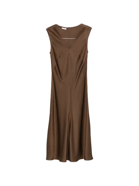 Brunello Cucinelli V-neck sleeveless midi dress