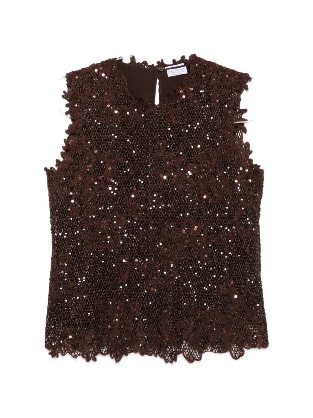 Brunello Cucinelli sequin-embellished top - Braun
