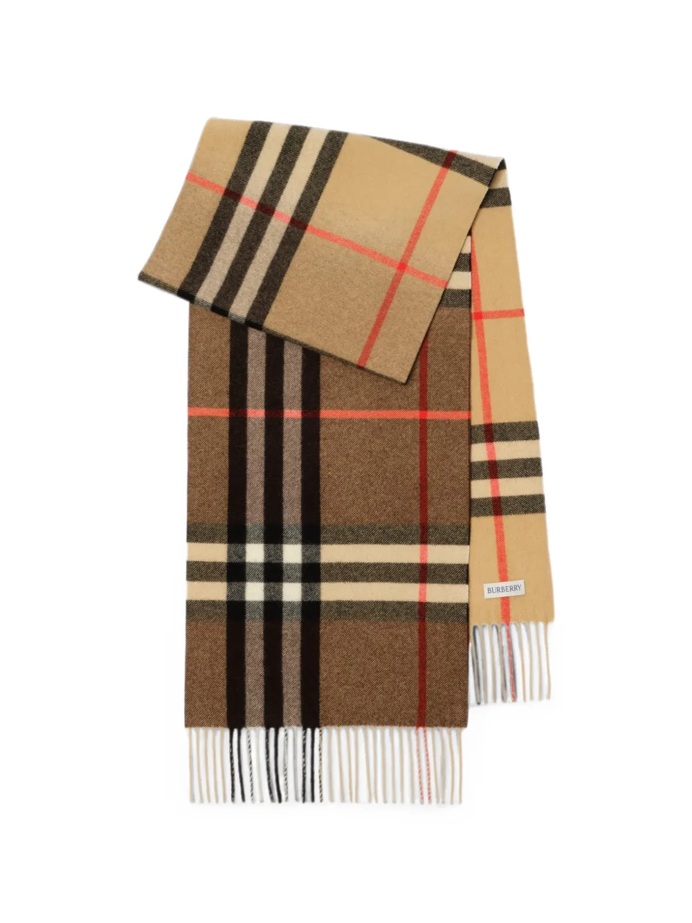 Burberry Geruite kasjmier sjaal met kleurverloop Beige