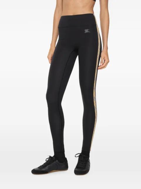 Burberry check trim stretch nylon leggings