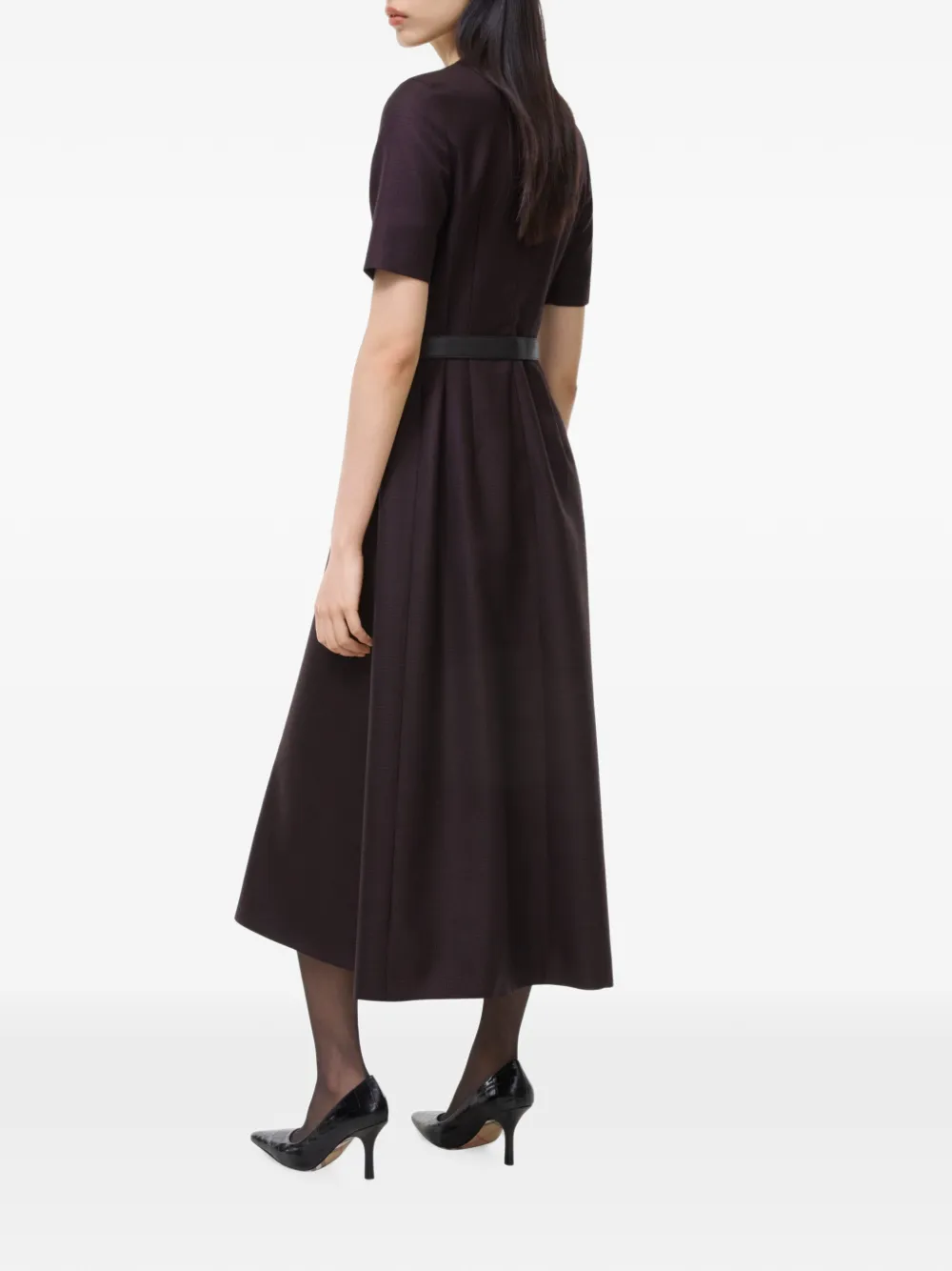 Burberry Wollen midi-jurk Bruin