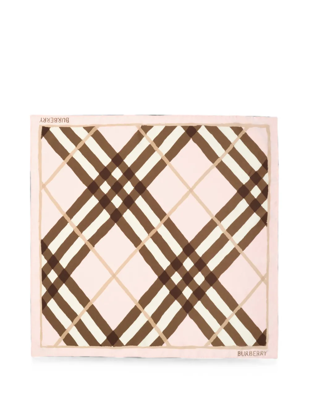 Burberry Geruite zijden sjaal Roze