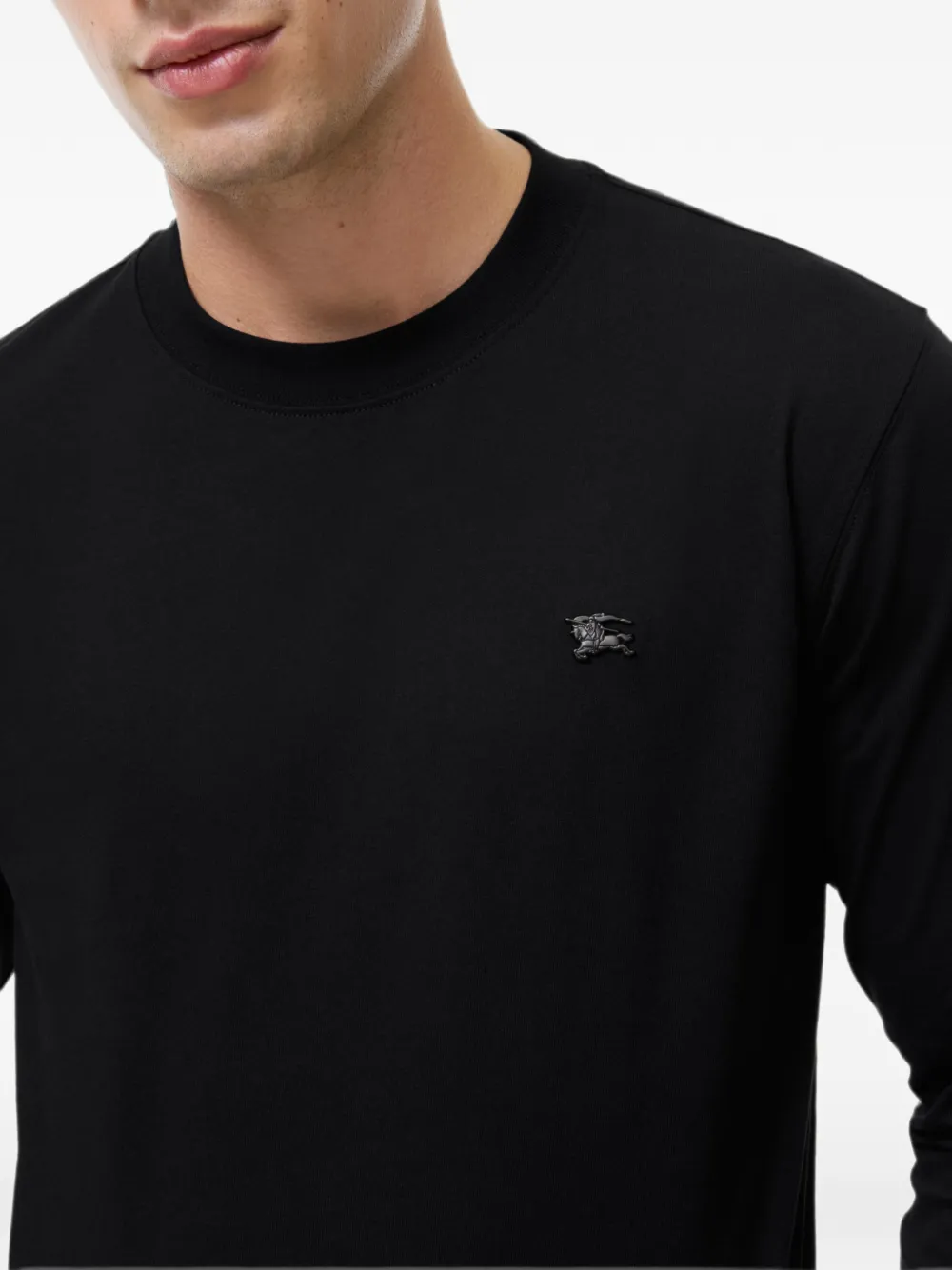 Burberry Metal Knight katoenen top met lange mouwen Zwart