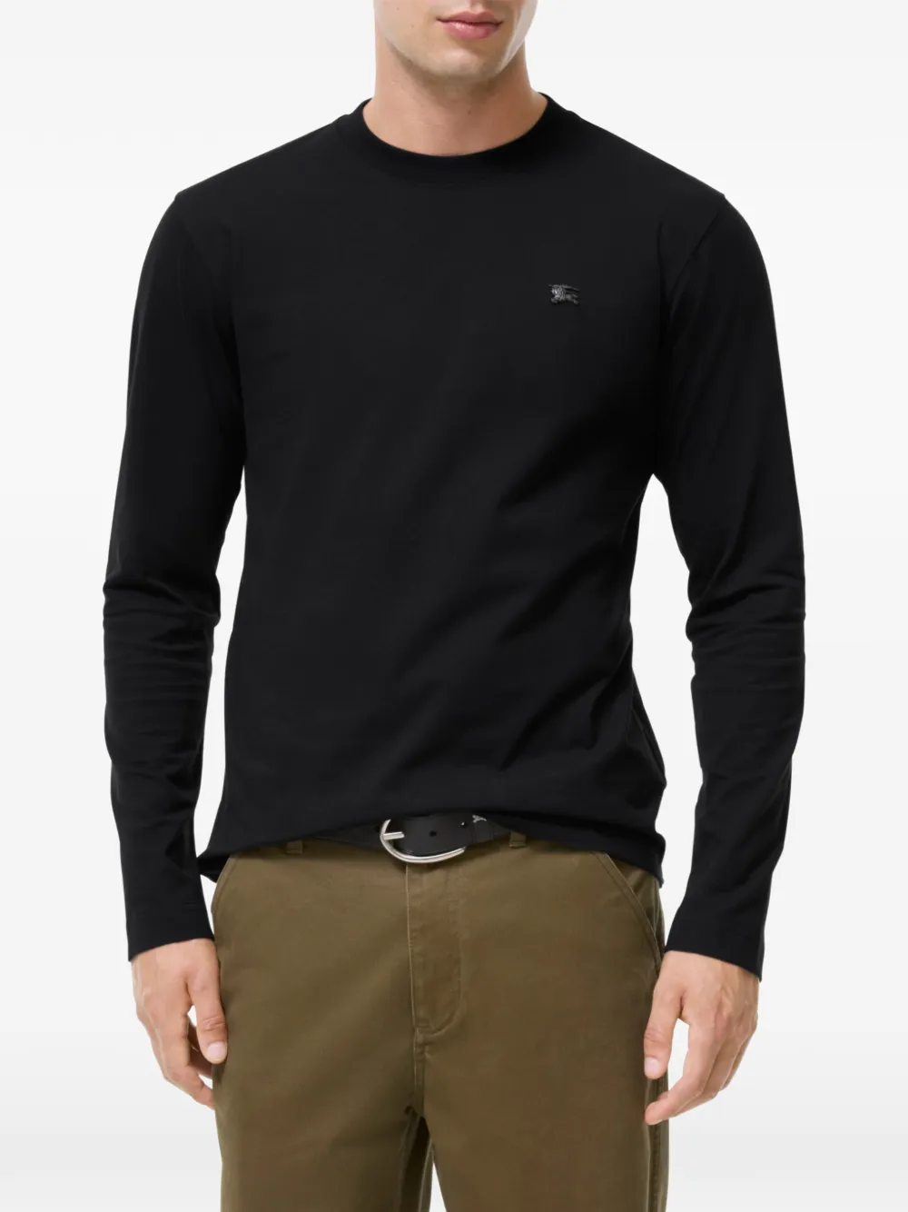 Burberry Metal Knight katoenen top met lange mouwen Zwart