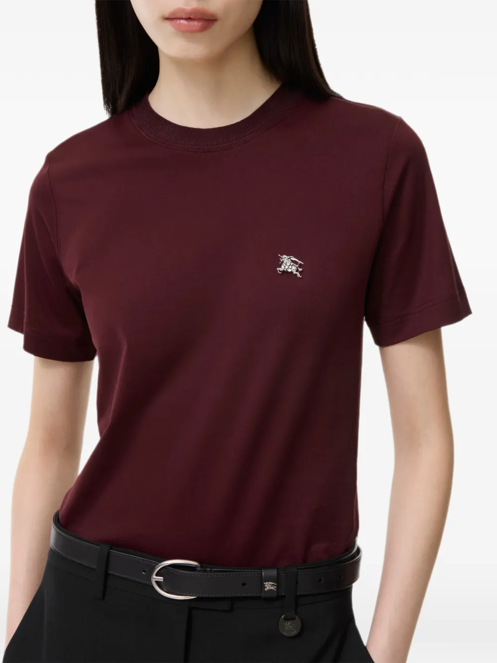 Burberry T-shirt met logodetail Rood