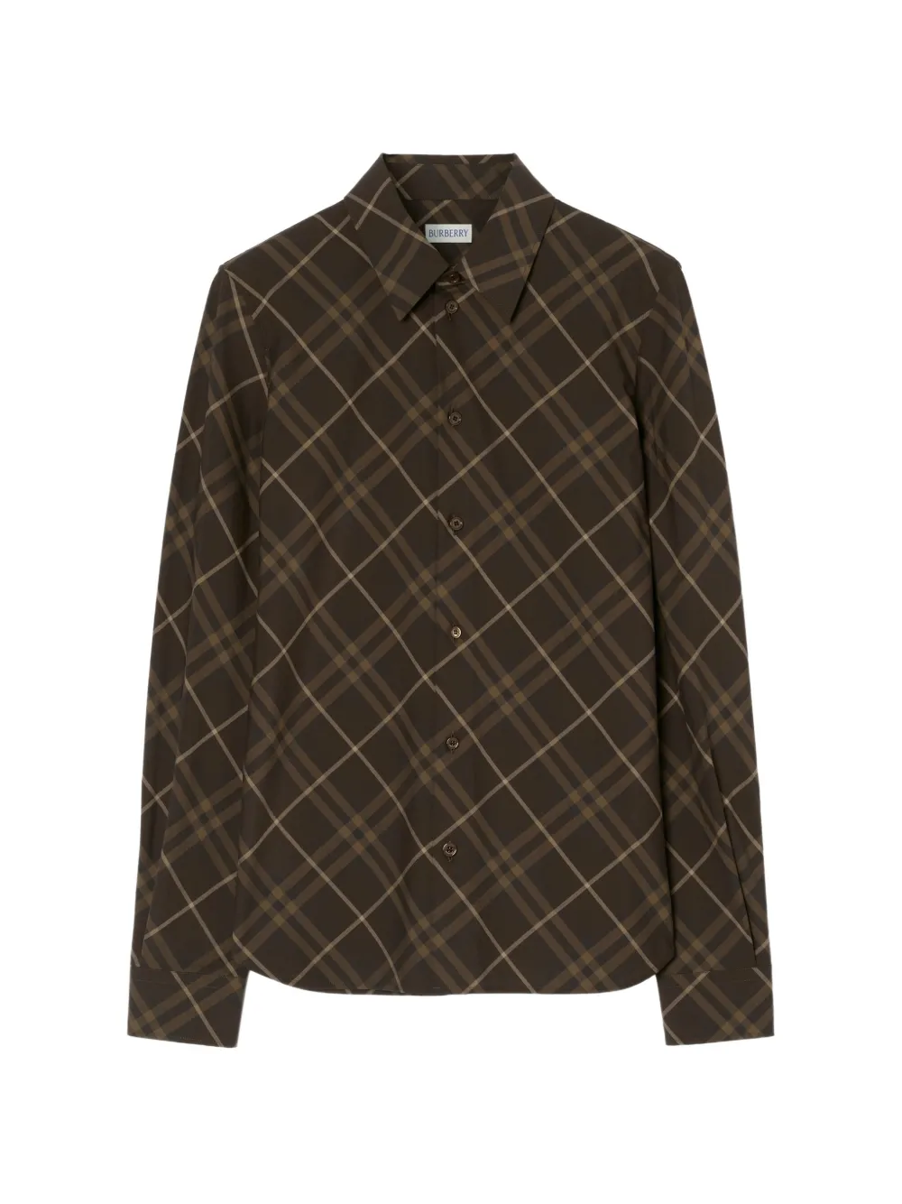 Burberry Camicia slim fit in cotone Check - Marrone