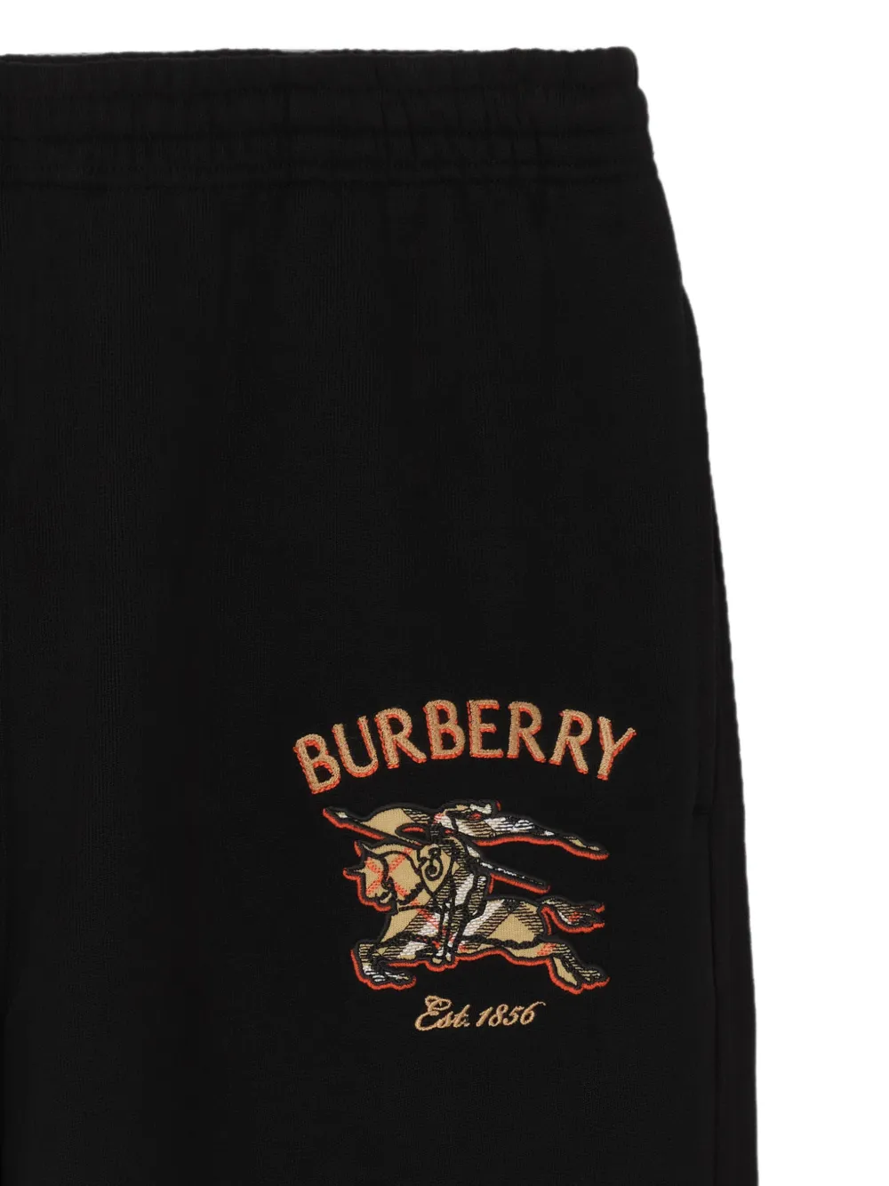 Burberry Geruite katoenen trainingsbroek met logo Zwart