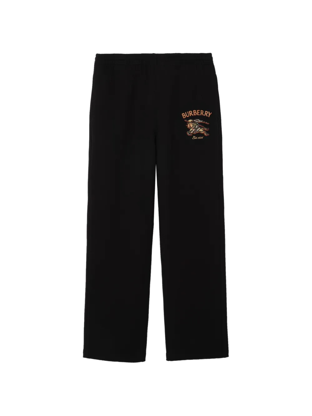 Burberry checkered knight-logo cotton track pants - Nero