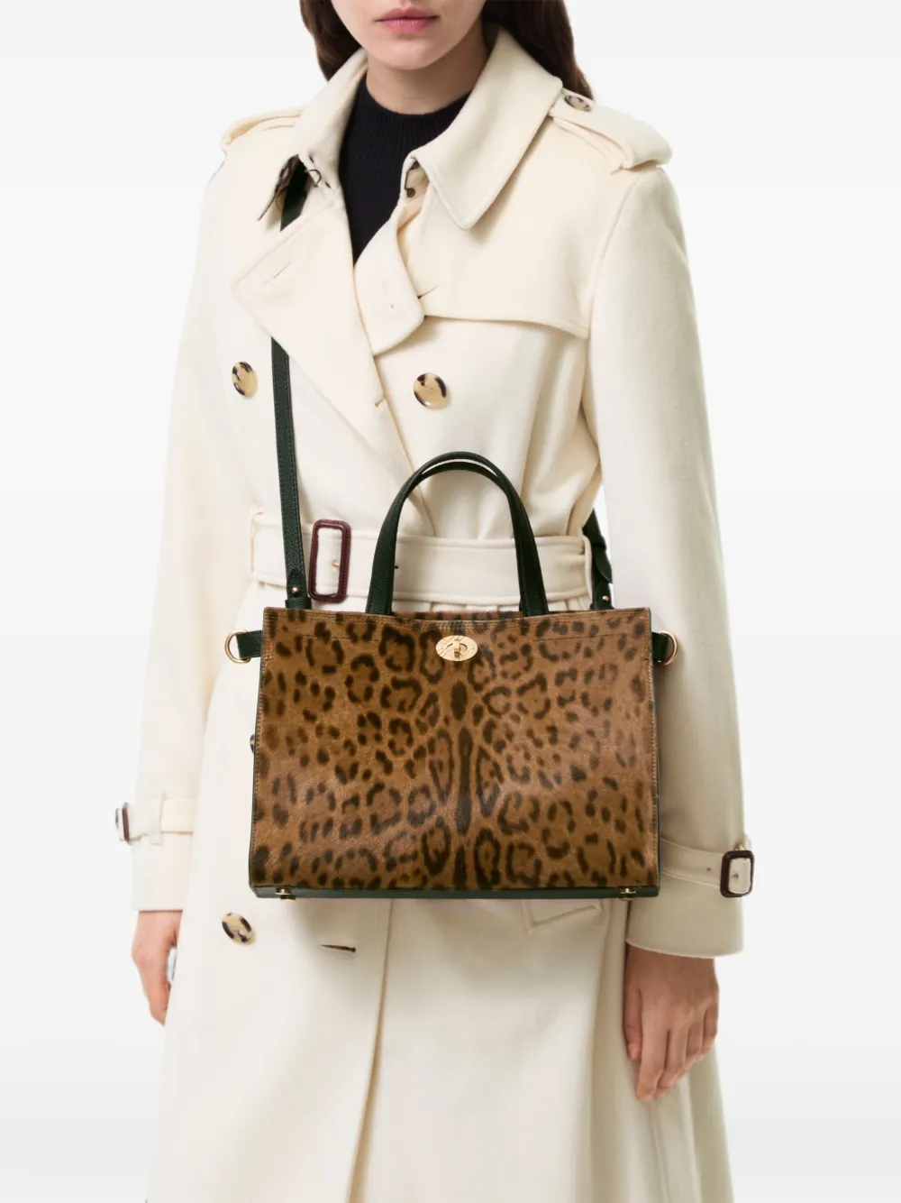 Burberry small leopard-print Cotswolds tote bag - Marrone