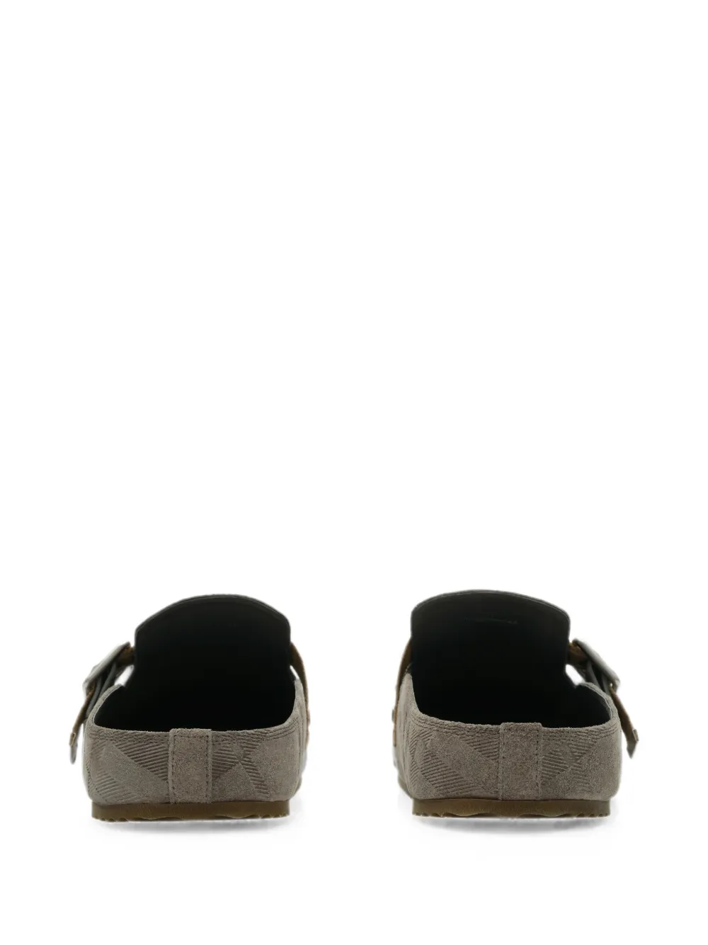 Burberry 格纹反绒面革 Urchin 拖鞋 Grijs