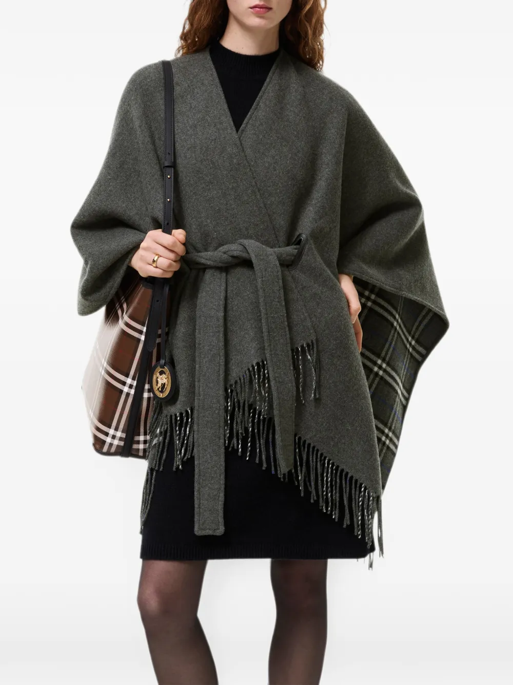 Burberry Tay wollen cape Grijs