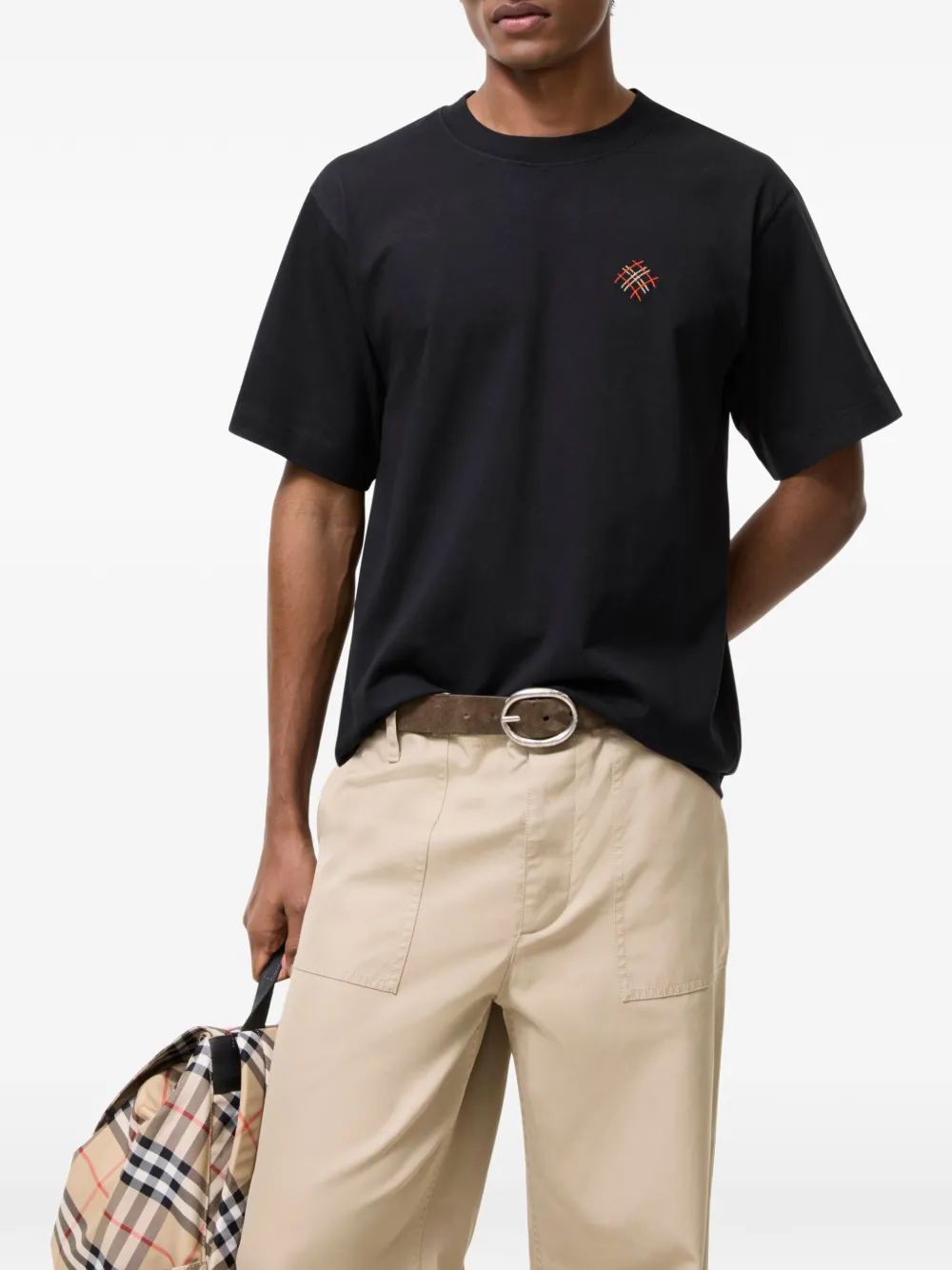 Burberry Katoenen T-shirt met logo Zwart