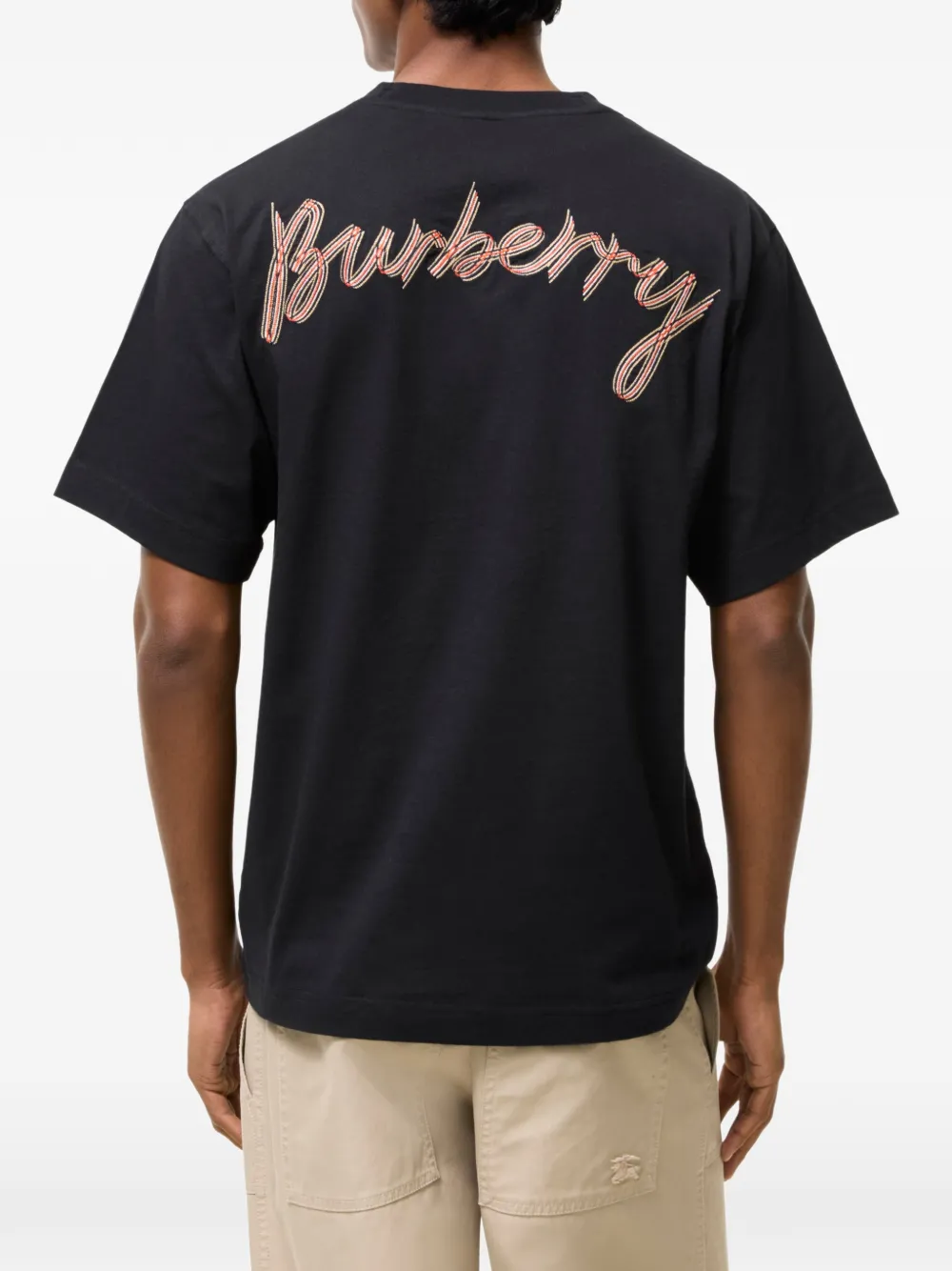 Burberry Katoenen T-shirt met logo Zwart