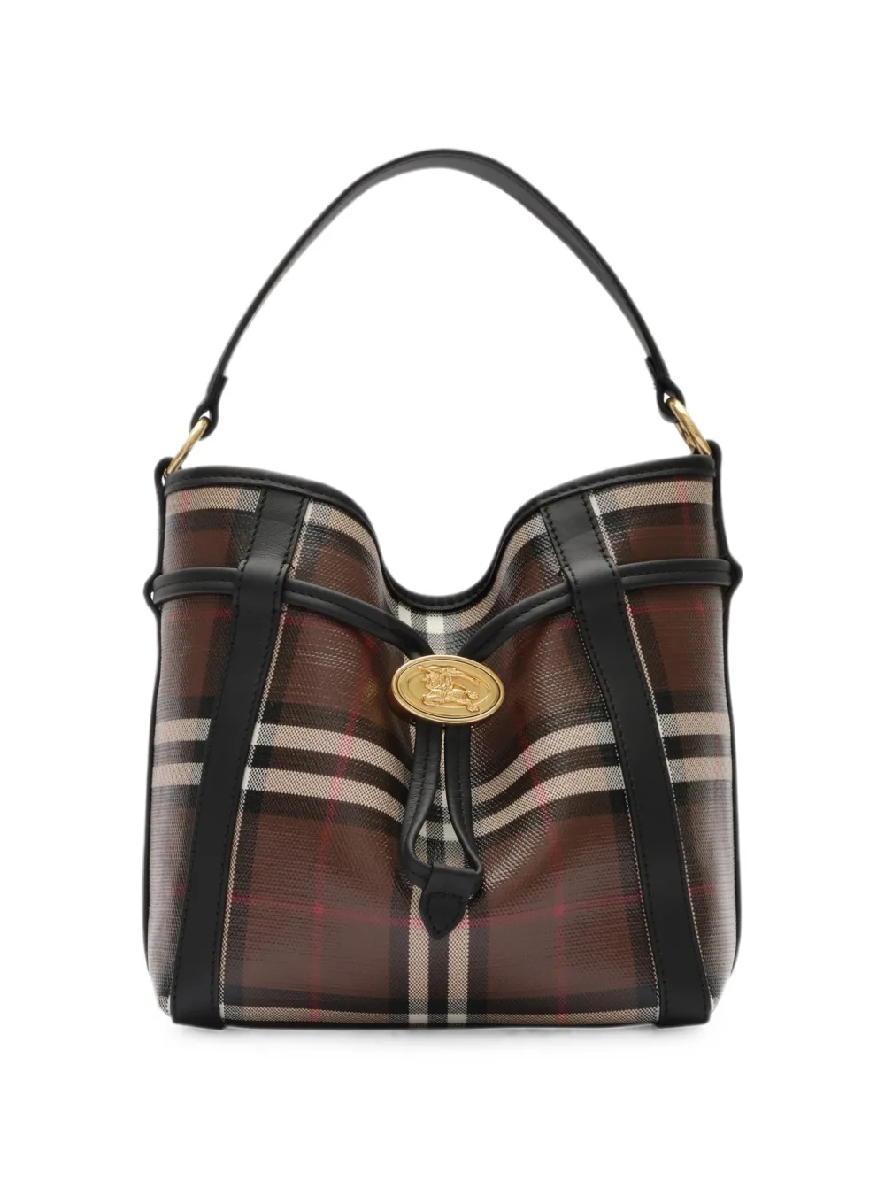 Burberry mini Check bucket bag - Marrone
