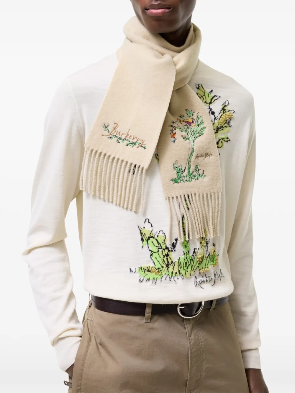 Burberry Brave Little Tree kasjmier sjaal Beige