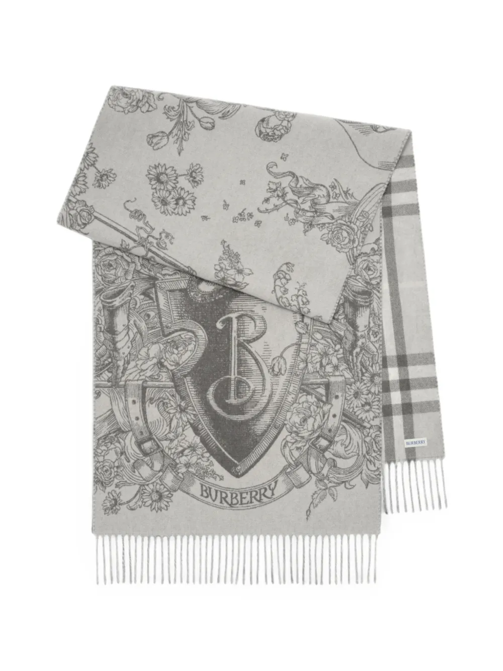 Burberry Knight omkeerbare kasjmier sjaal Grijs