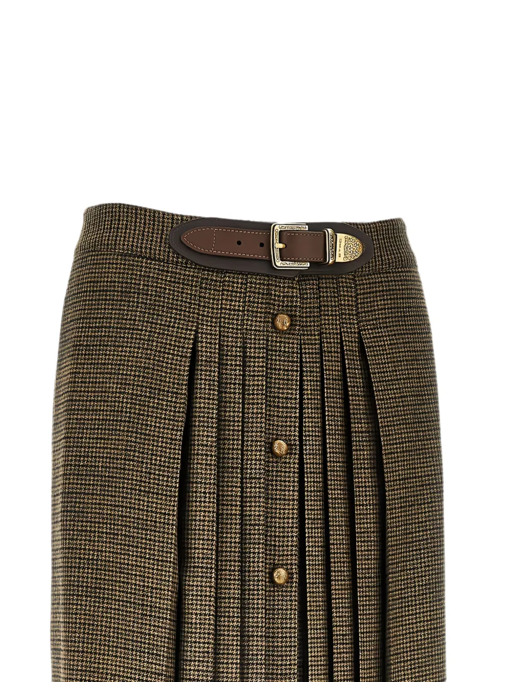 ETRO Maxi-plooirok met ceintuur Bruin