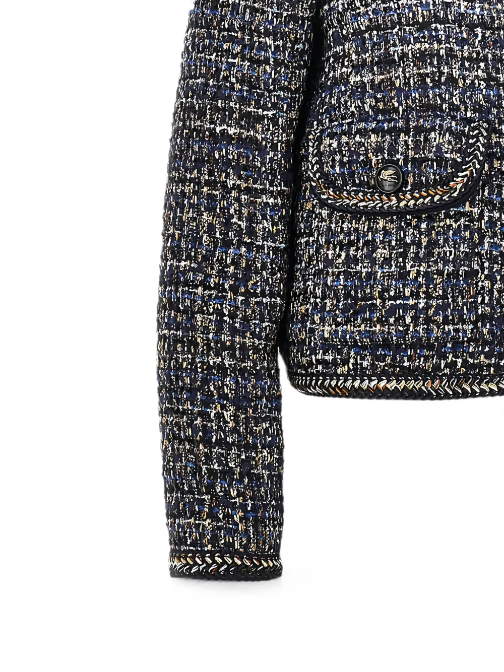 ETRO Button-up jack met tweed-effect Blauw