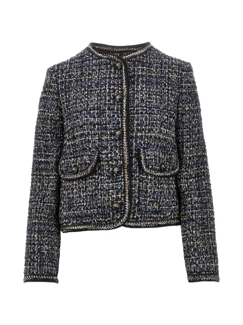 ETRO tweed-effect button-up jacket