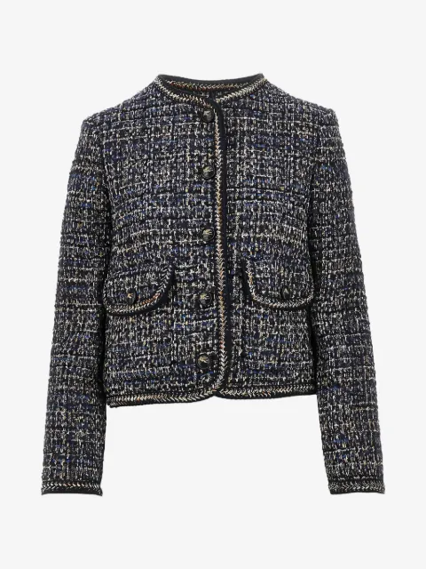 ETRO tweed-effect button-up jacket
