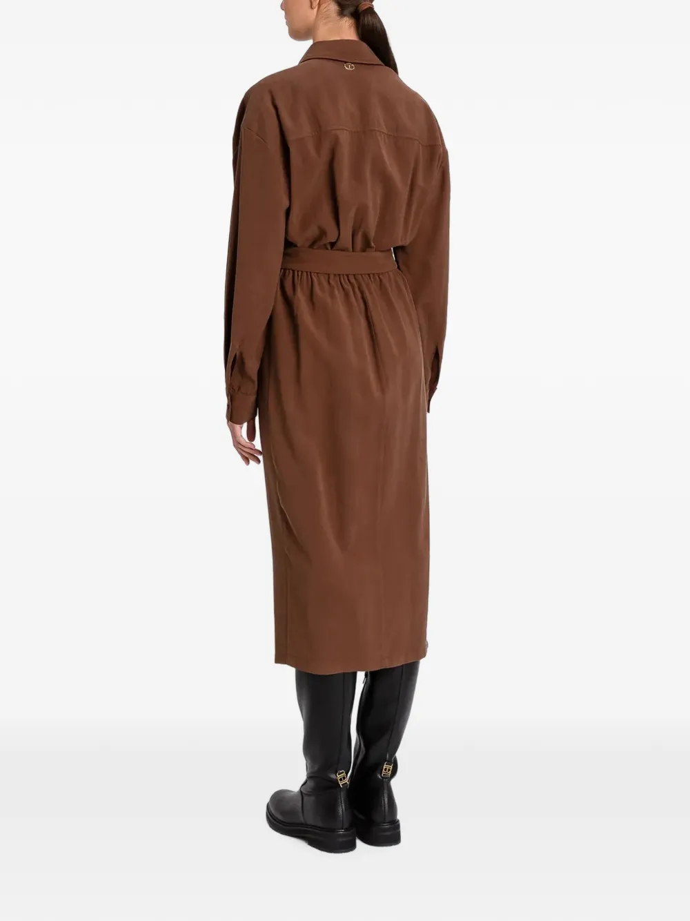 TWINSET Midi-blousejurk met klepzakken Bruin
