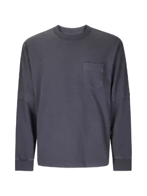 25AW Sacai バイカラーロングスリーブTシャツ サイズ3 Sacai バイカラー Tシャツ | ブラック | FARFETCH JP