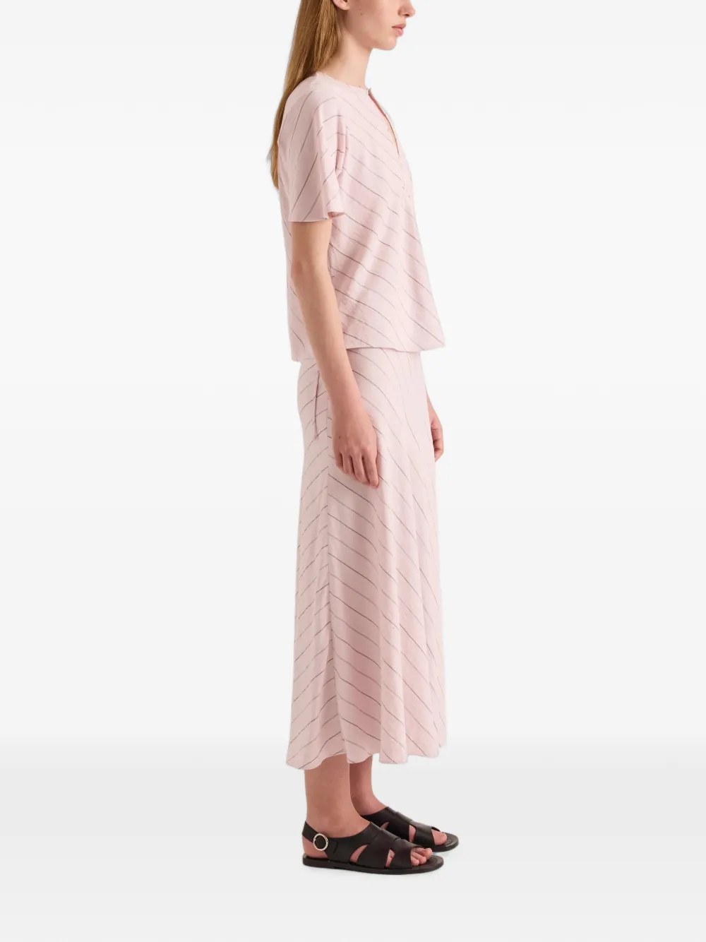 Proenza Schouler White Label Gina midi-rok met A-lijn Roze