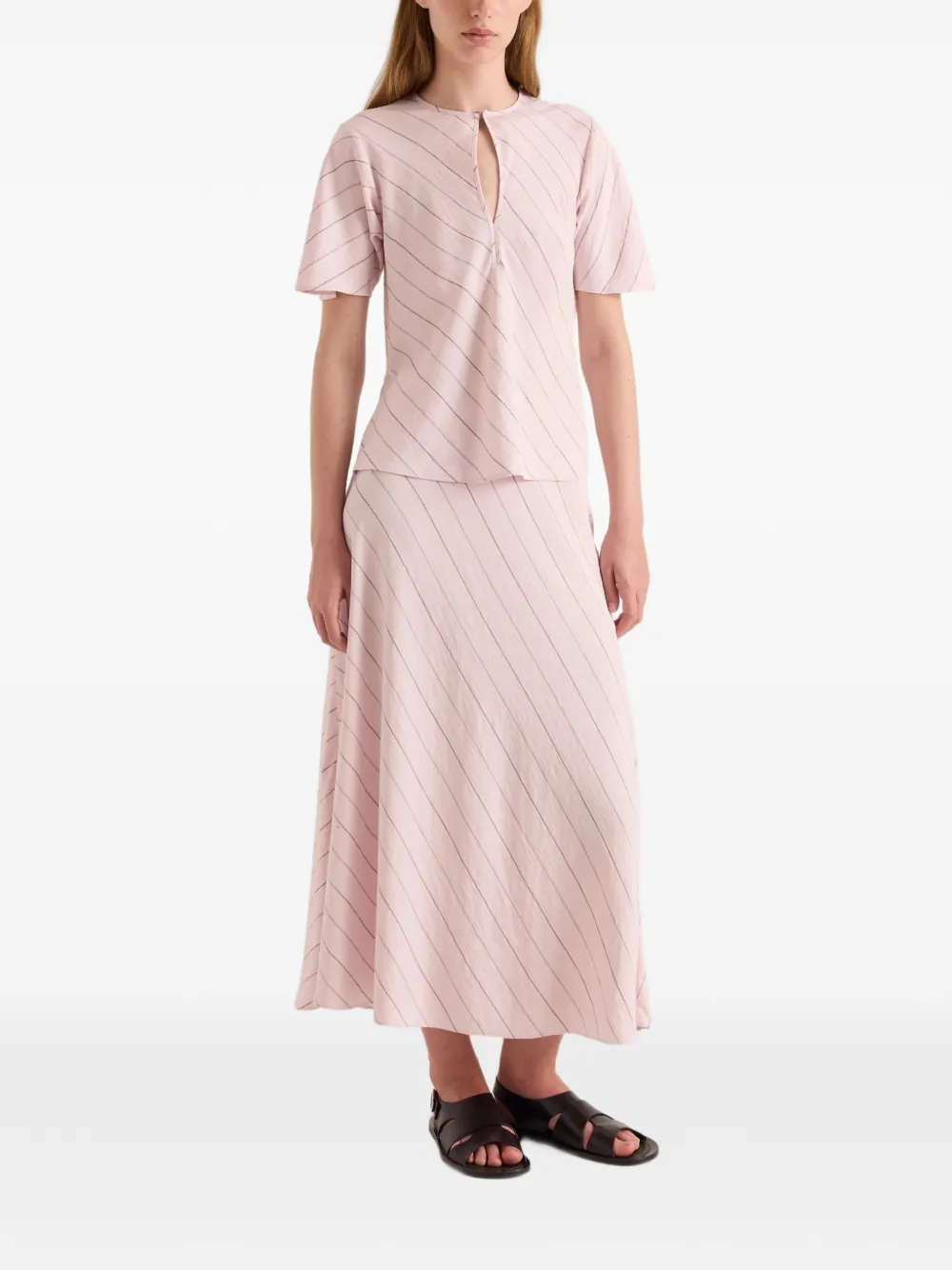 Proenza Schouler White Label Gina midi-rok met A-lijn Roze