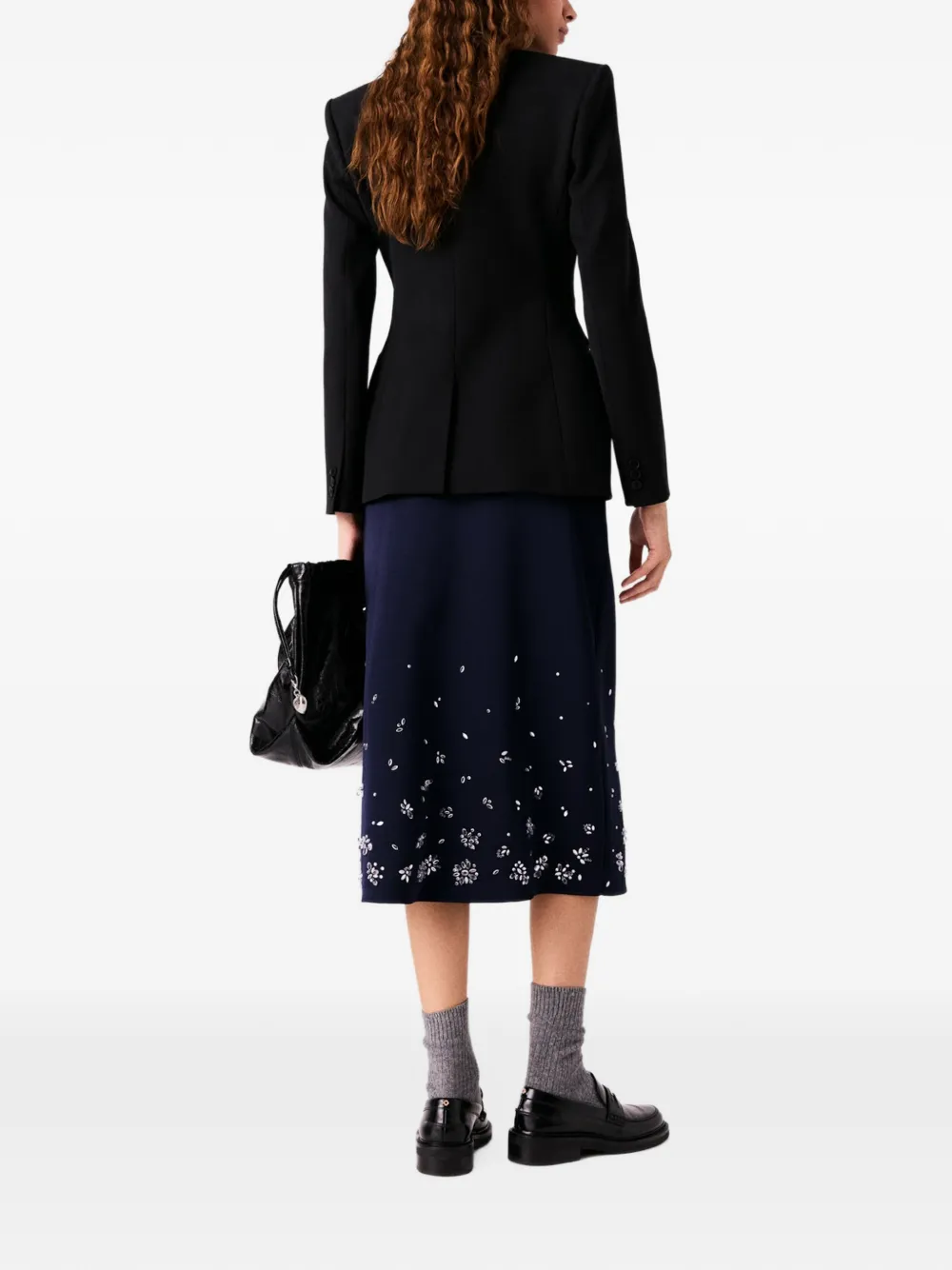 Maje satin-lapel tailored blazer Zwart