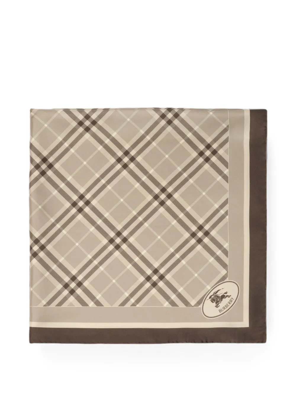 Burberry Check knight stamp silk scarf - Grau