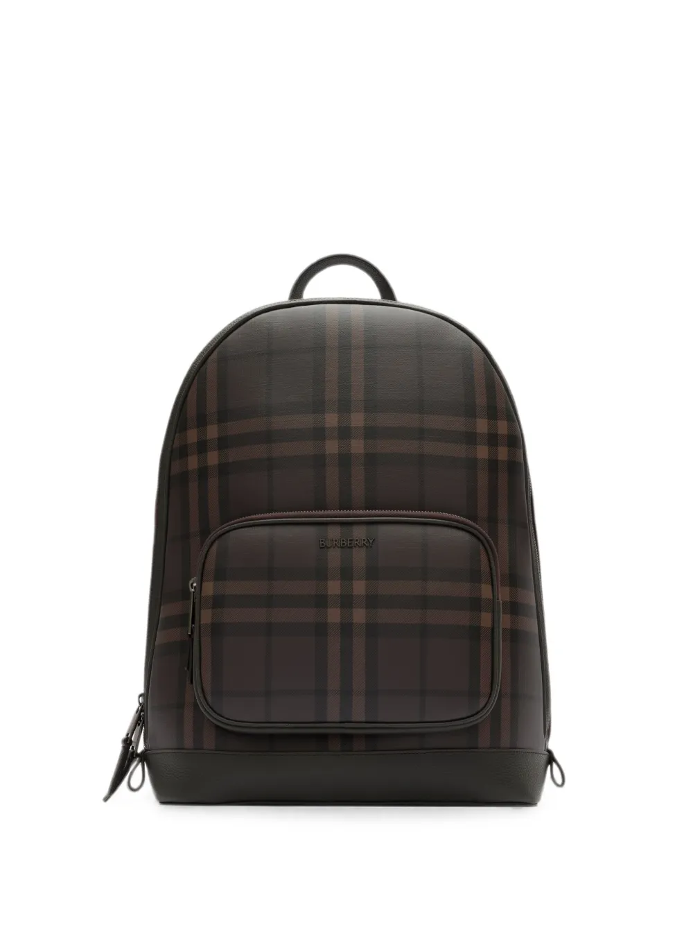 Burberry City Check zip backpack - Marrone
