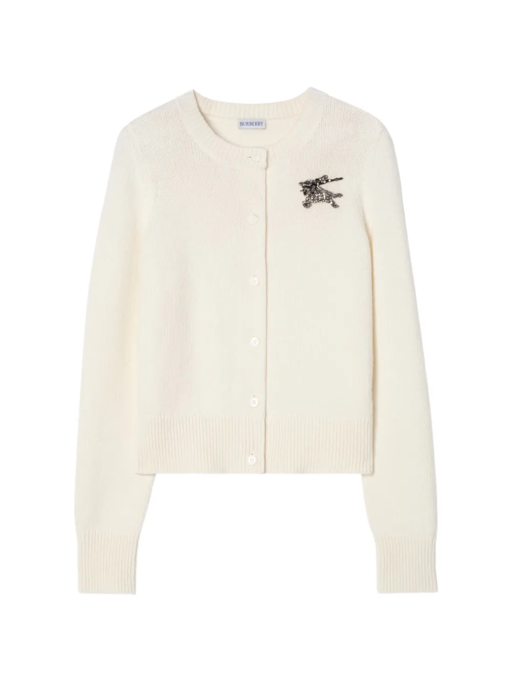 Burberry Knight Wool Cashmere Cardigan In Neutrals