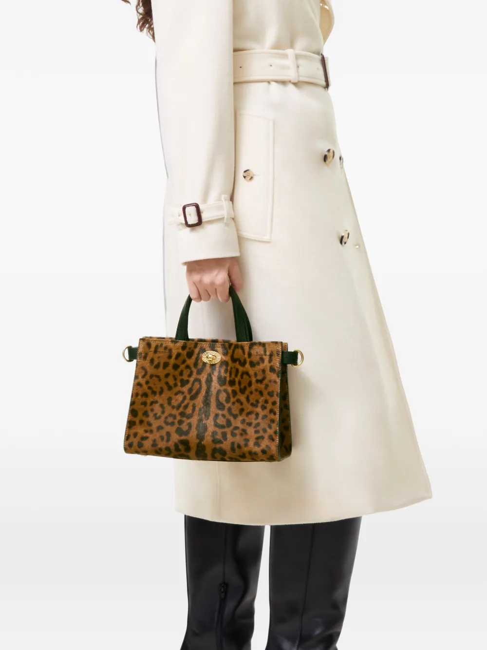 Burberry Cotswolds mini-shopper met luipaard-print Bruin