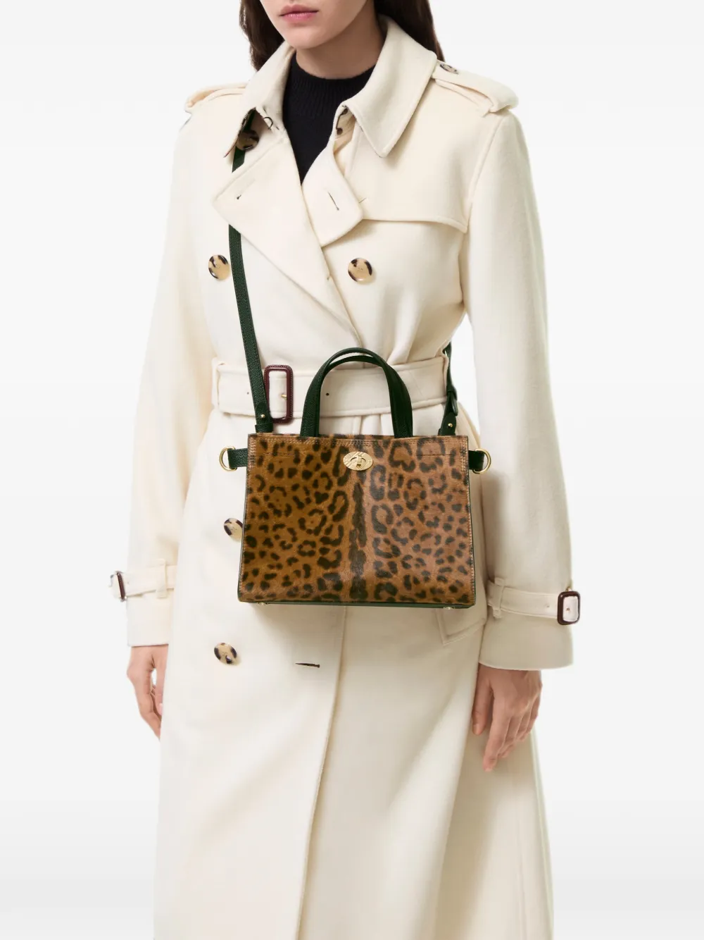 Burberry mini leopard-print Cotswolds tote bag - Marrone
