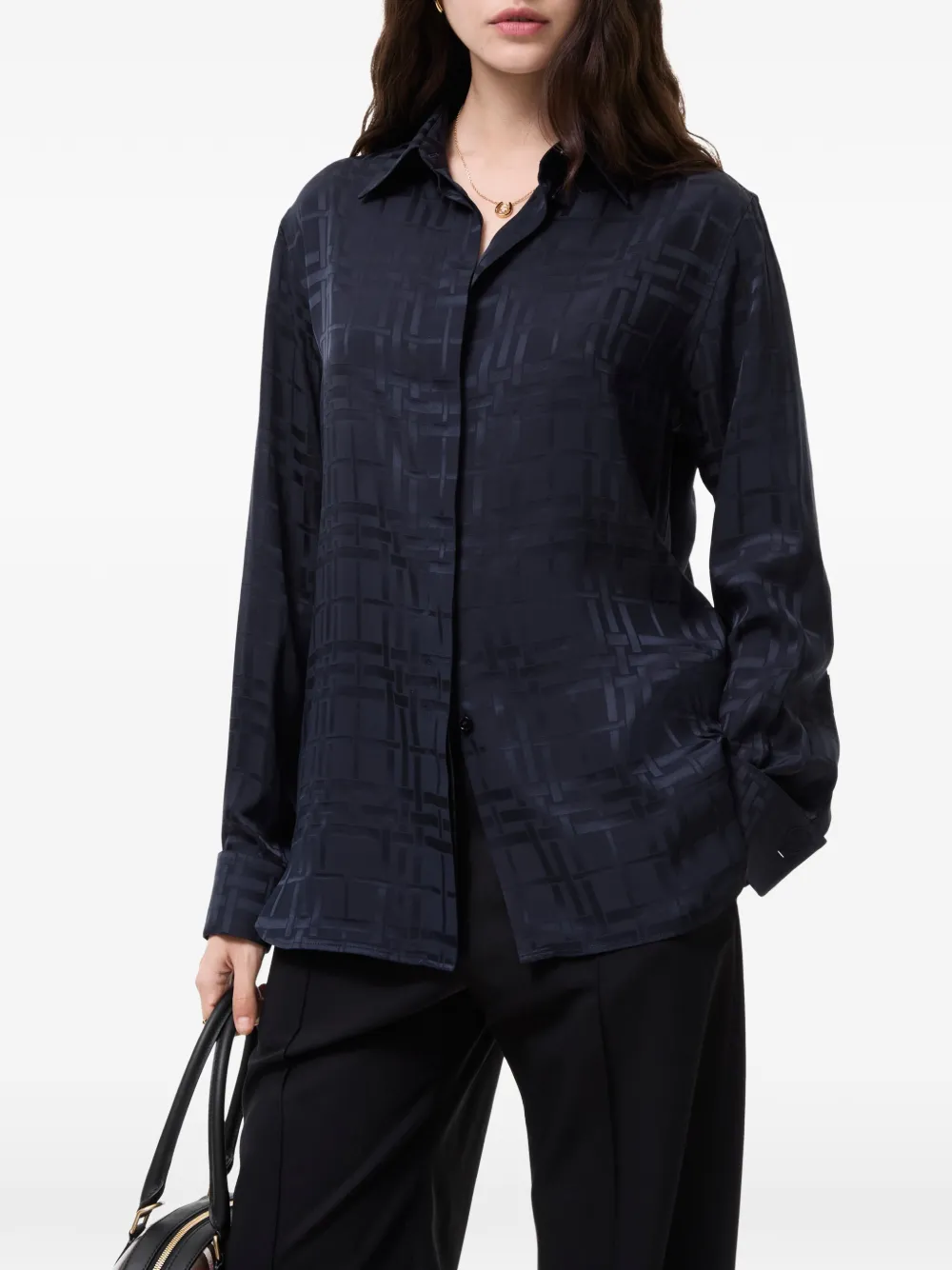 Burberry patterned shirt Blauw