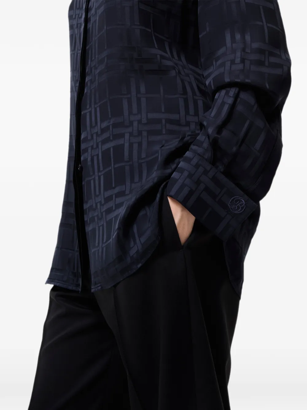 Burberry patterned shirt Blauw