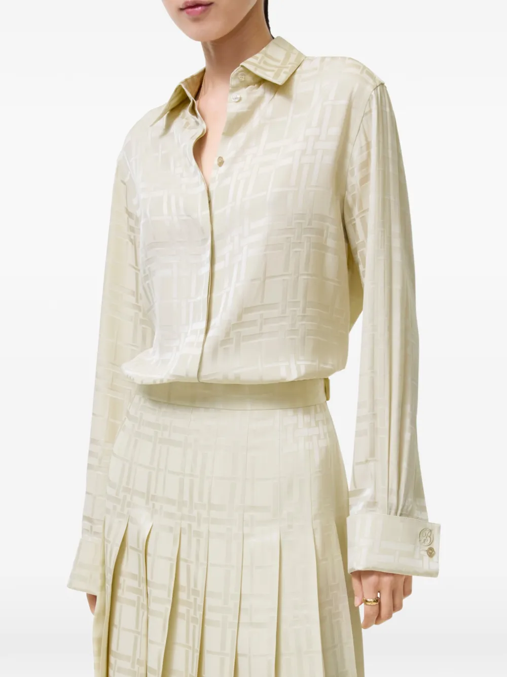 Burberry Geruite zijden blouse Beige