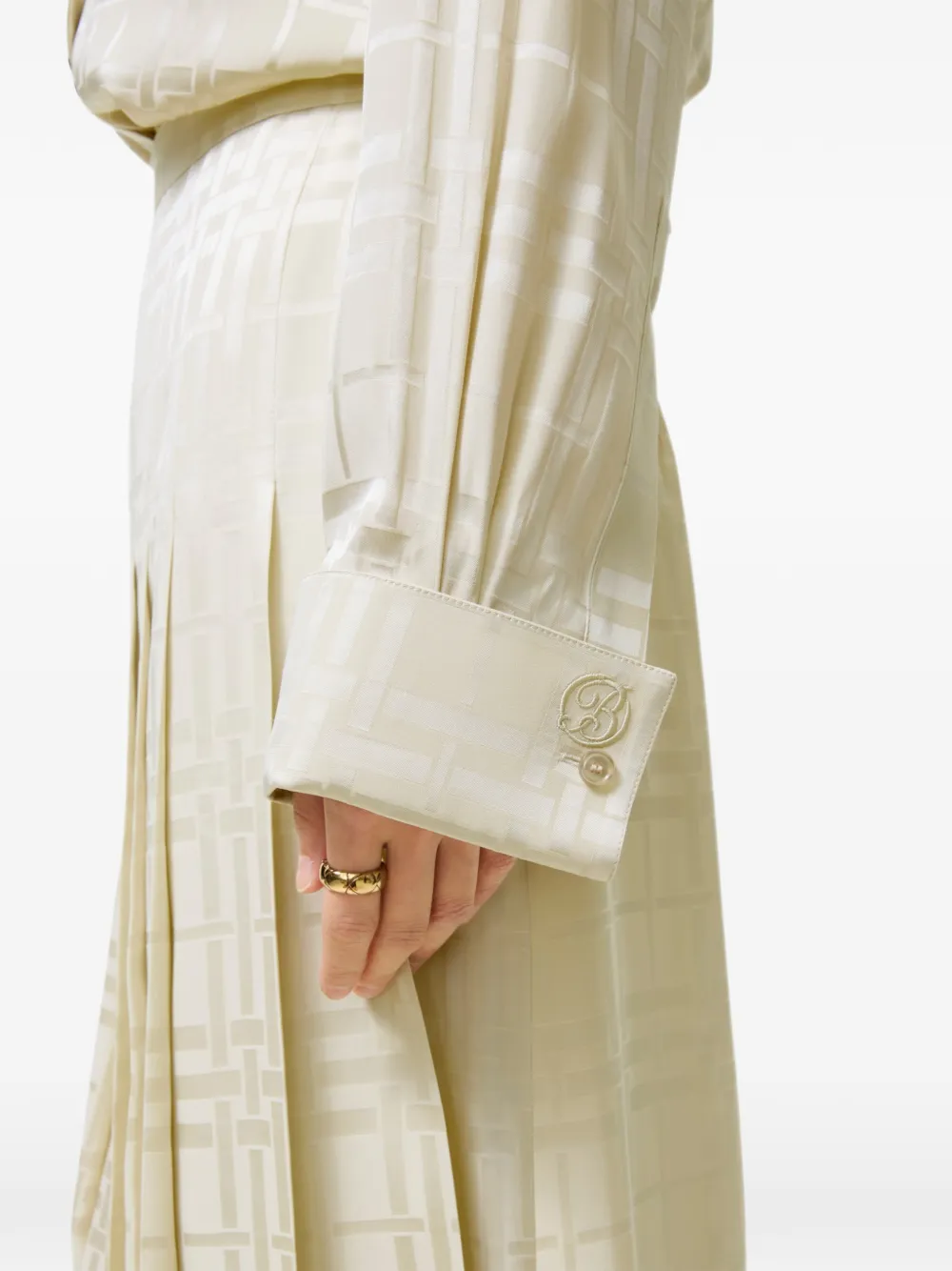Burberry Geruite zijden blouse Beige