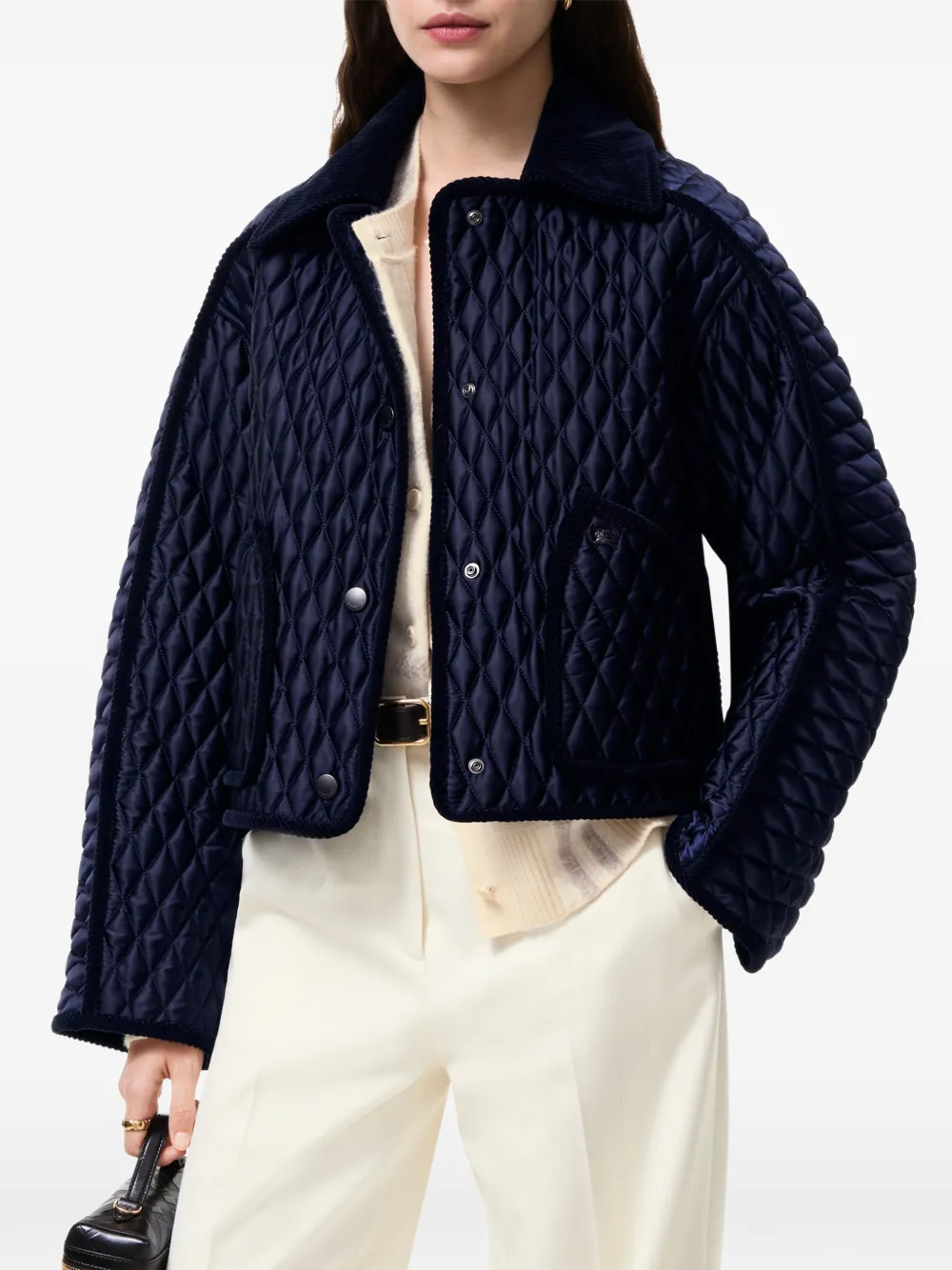 Burberry Cropped gewatteerd Floriston jack Blauw