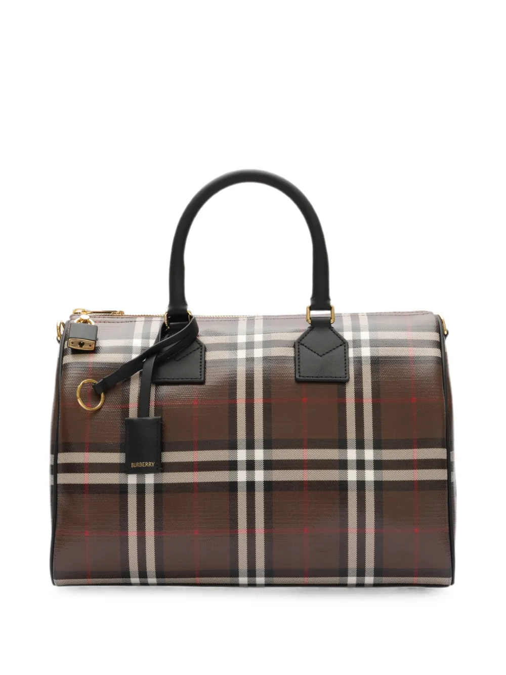 Burberry Geruite bowlingtas Bruin