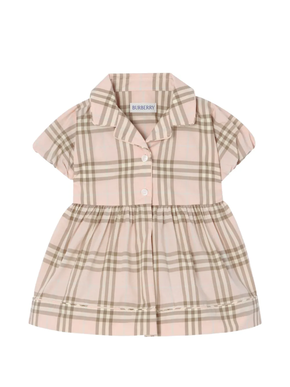 Burberry Kids Geruite katoenen jurk Roze