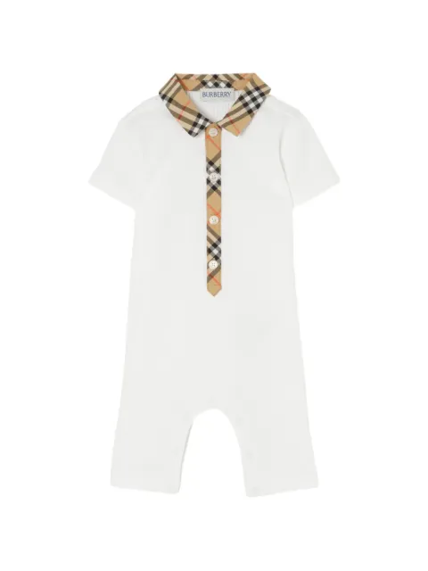 Burberry Kids check-pattern trim romper