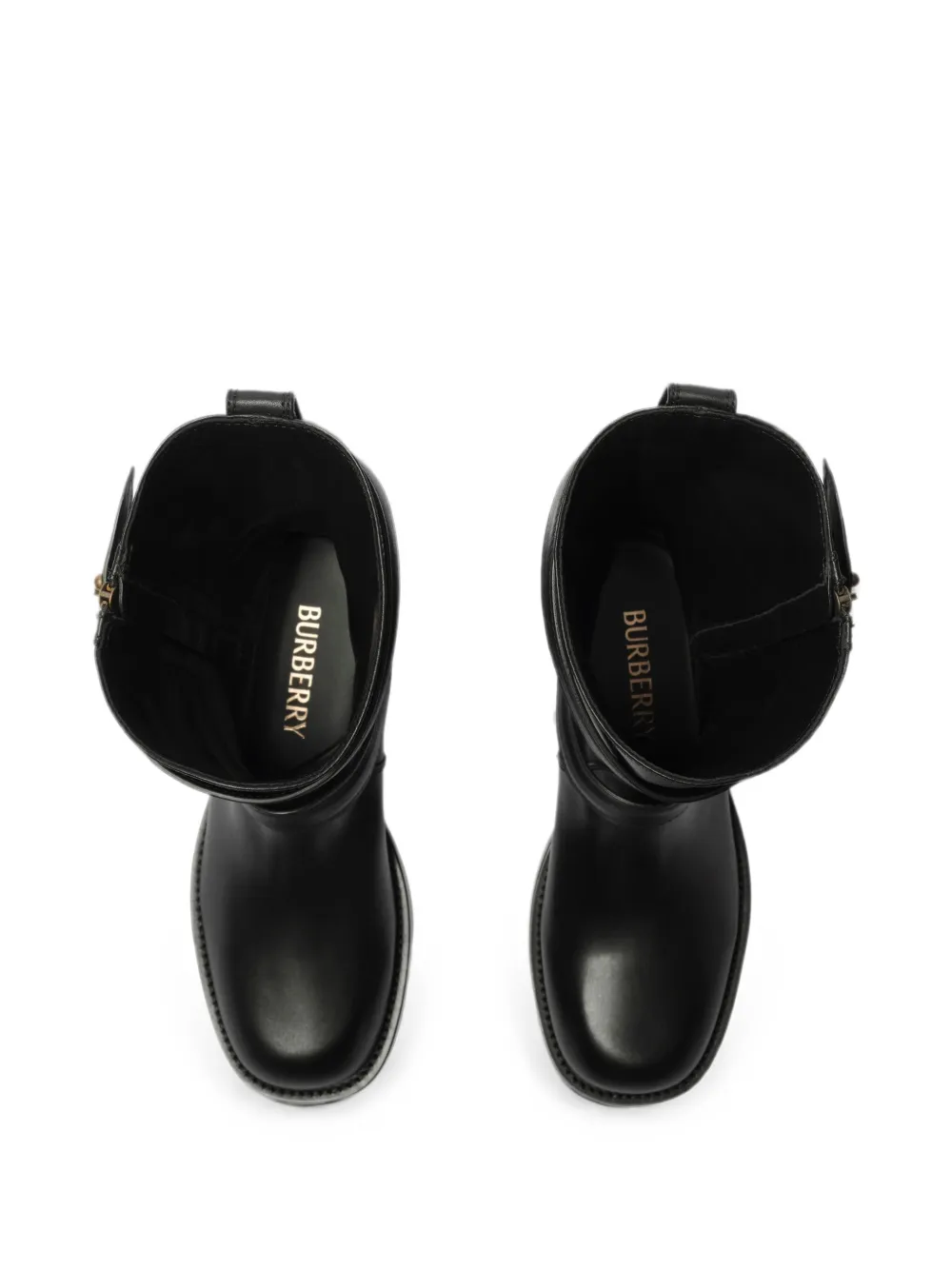 Burberry Kent leather biker boots Zwart