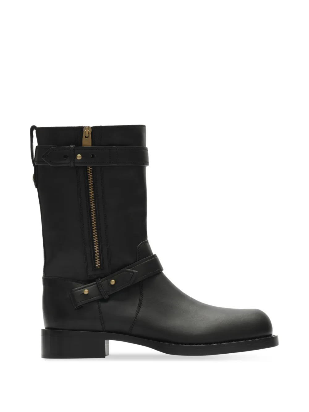 Burberry Kent leather biker boots Zwart