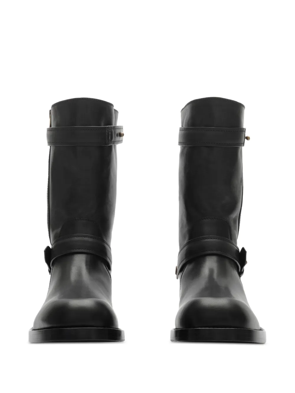 Burberry Kent leather biker boots Zwart