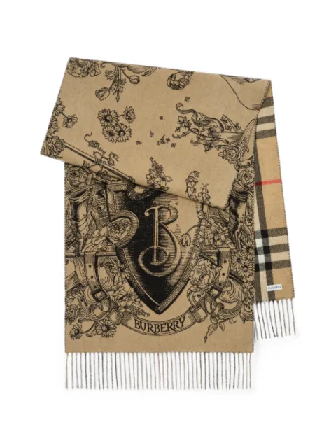 Burberry reversible etched Knight cashmere scarf